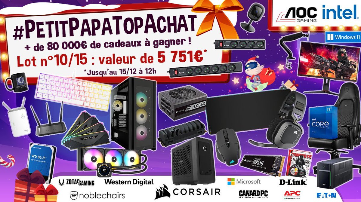 Concours 🎁 #PetitPapaTopAchat 🎄

Place au #Lot10 de 5751 € !

GO GO #RT !

x.com/TopAchat/statu…