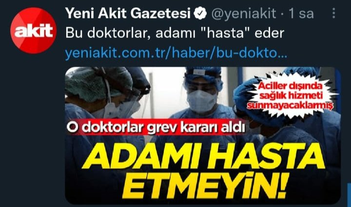 61Ayse_Atik's tweet photo. İğrençsiniz!
Rezilsiniz!
Hadsizsiniz!
Hekimin yasal eylemi nasıl olurr,öğrenin de öyle yorum yapın!
Öyle bir hasta olun ki o tehtit ettiğiniz hekime,hemşireye,sağlık çalışanına... asla ulaşamayın!
Sürünerek can verin!
#HaddiniBilYeniAkit https://t.co/p7bjGD6EbP