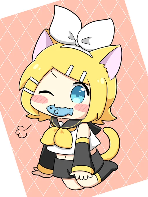 お魚くわえたリンちゃん✨ 