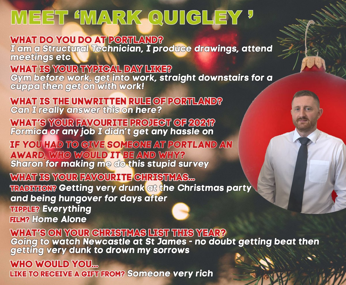 portlandconsult's tweet photo. 🎄DO THEY KNOW IT’S PORTLAND?🎄
It’s our 2nd week now and In the run up to Christmas, we would like to introduce our wonderful team.    
Today we introduce Mark Quigley, his role, love of Portland and a few festive insights.
https://t.co/9u8LL7L6l0 https://t.co/qQzsBH1iqF