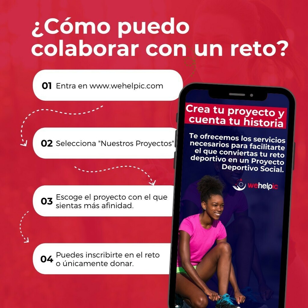 wehelpic's tweet photo. Solo tienes que ingresar en nuestra web (link en el perfil) y seleccionar en el menú el apartado de "Nuestros proyectos"💪. ¡Juntos podemos hacer el cambio!

#wehelpic #deportistas #deportista #deportistaprofesional #mujerdeportista #mujeresdeportistas #deportistasolidario #r… https://t.co/F4nkMFzp2l