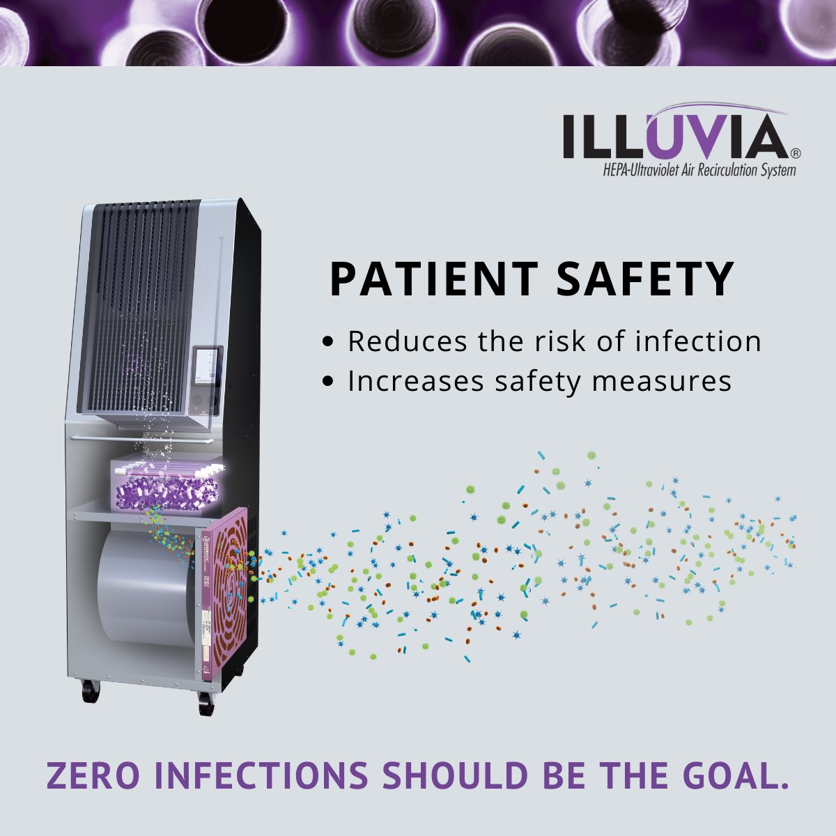 Aerobiotix's tweet photo. ZERO INFECTIONS should be the goal! Illuvia can help you get closer to zero. Increase patient safety by reducing risk of infection and increasing safety measures in your OR. Contact info@aerobiotix.com to inquire about a demo. 
#infectionprevention #zeroinfections #cleanair https://t.co/Wzkcx9fo1Z