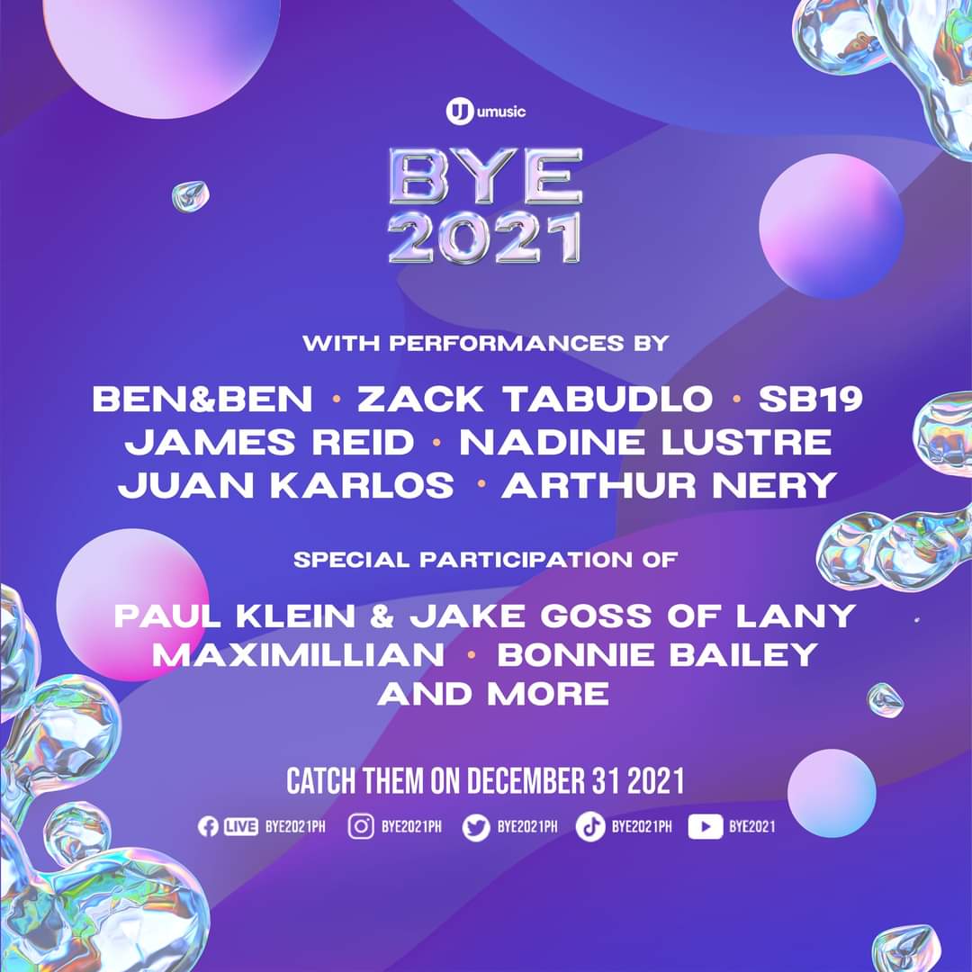 Have you heard? We’re getting your favorite local artists to come and say #BYE2021PH with all of us!! 🙌🏼

Do you see the name of your favorite artists yet? Don’t worry, more artists are coming your way soon 👀 RT if u r excited!!! 🎉🎉🎉