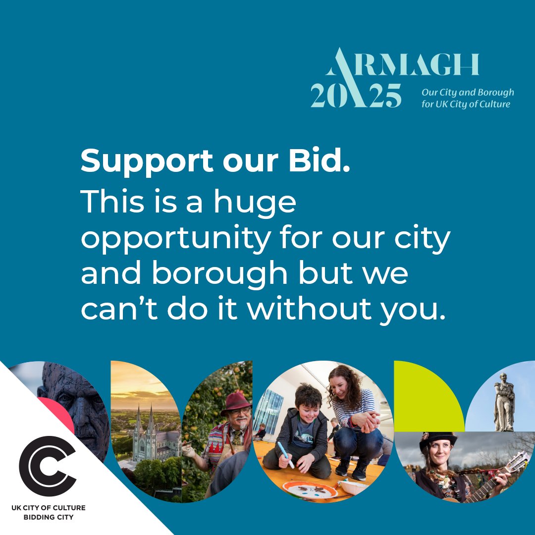 ABCCultureNI's tweet photo. Help us win our bid for UK City Of Culture 2025 – &amp; experience all the investment, buzz &amp; excitement that’ll come with it by filling out our 5-minute survey. Click here to share your thoughts: https://t.co/Mn1lNR1xsL

#Armagh2025 #UKCityOfCulture2025 @abcb_council @visit_armagh https://t.co/uXxcv0bABk
