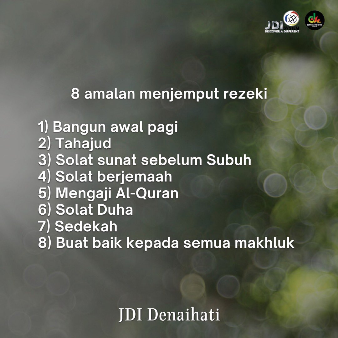 AmirDenaihati's tweet photo. 8 amalan menjemput rezeki

#JDIdenaihati https://t.co/IJFBWY6D5g