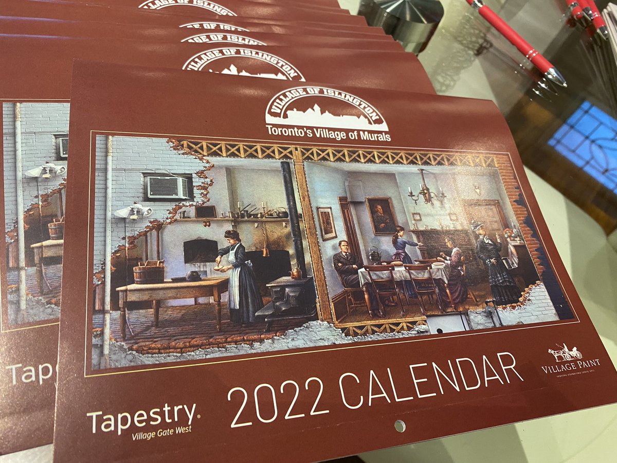 2022 Village of Islington mural calendars are in.  Drop by the VIBE Centre and pick some up. #free #2022calendar #muralart #vibecentreto #villageofislington #torontosvillageofmurals #etobicoke