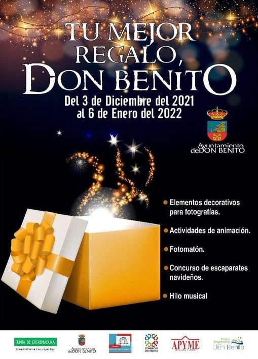 🎁Tu mejor Regalo, Don Benito, durante los días ▶del 3 de diciembre al 6 de enero realiza tus compras🛍 mientras disfrutas de las actividades y ambientación.
#TuMejorRegaloDonBenito #LoTienesQueVivir