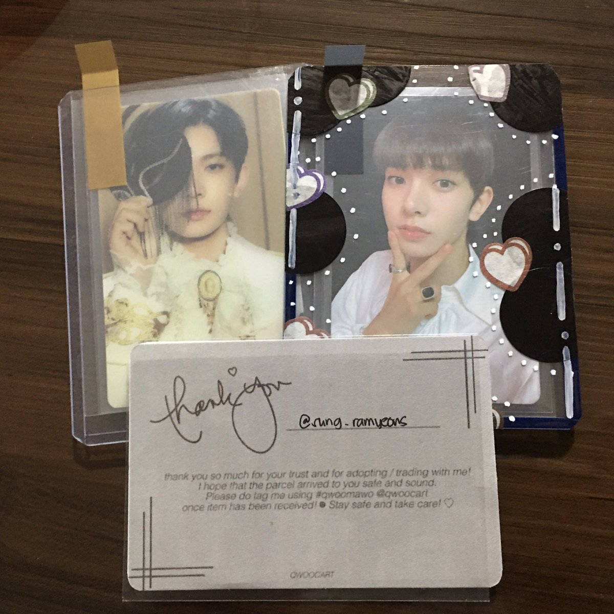 sung_ramyeons's tweet photo. 📨 Heesung Up Lenti &amp; B:DO Dusk PC

Hi @qwoosells, my photo cards arrived! Thank you po for packing it well and ang ganda ng packaging!!

#qwoomawo
#ramyeonsmails https://t.co/9S2hD7wbtM