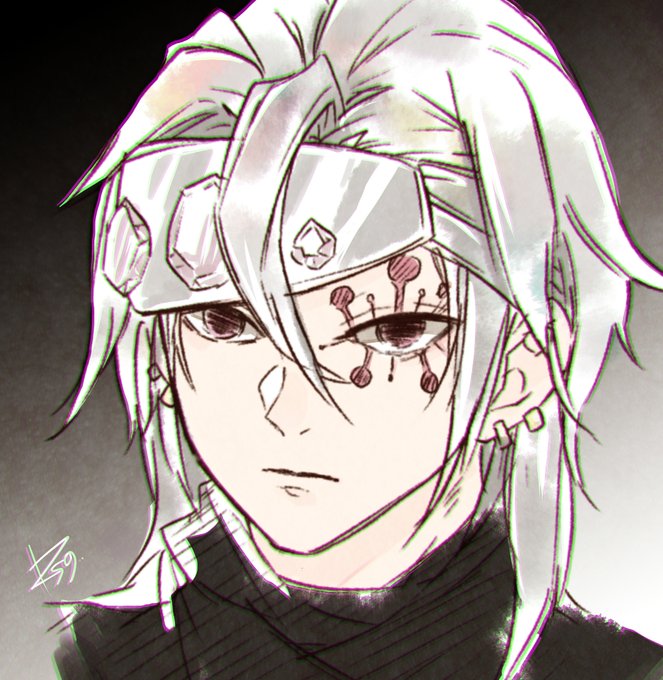 Rs9(ﾗｽｸ)さんがTwitterに投稿した宇髄天元(鬼滅の刃)のイラスト。