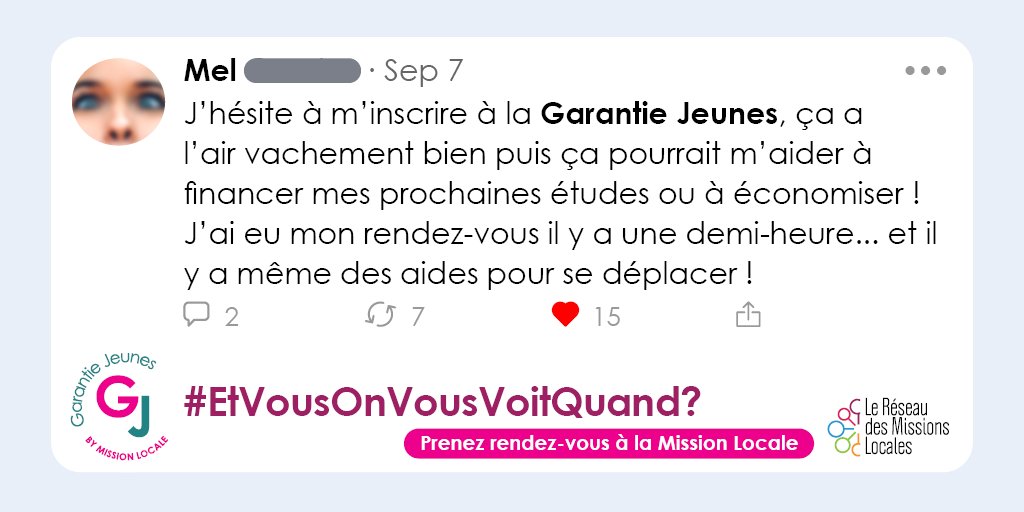 Mlrgpp's tweet photo. Il n’y a plus à hésiter ! 
📢 Et vous, on vous voit quand ? La Garantie jeunes, c'est 9 à 18 mois d'accompagnement collectif et individualisé, assortis d'une allocation, et ça se passe dans les #MissionsLocales
👉 Plus d'infos : https://t.co/VhBK82vAyl https://t.co/7GvwFAmzgr