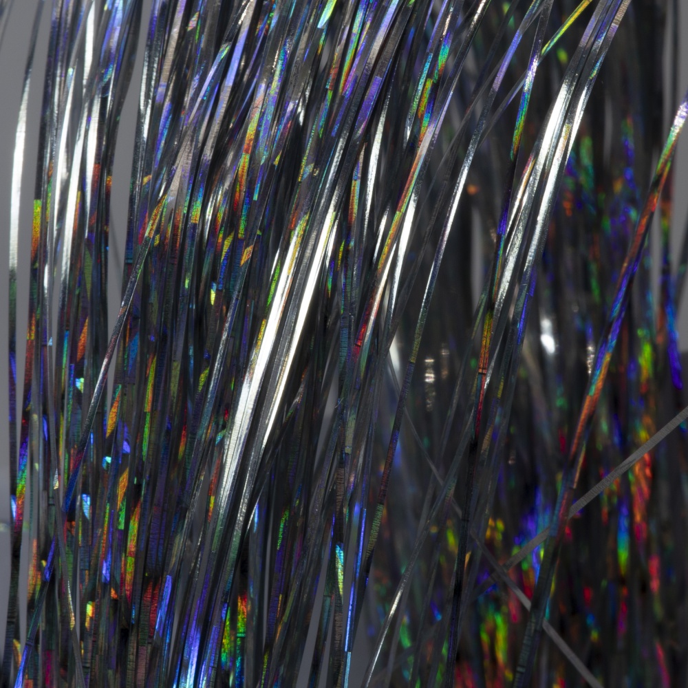 semperfli's tweet photo. May we introduce you to the incredible Semperflash Holographic Black Sparkles hanked tinsel!  Don't you just love those colours shining through?  How would you use yours? This is just a part of the amazing Semperflash range #semperfli #semperflash https://t.co/k4thCSDVND