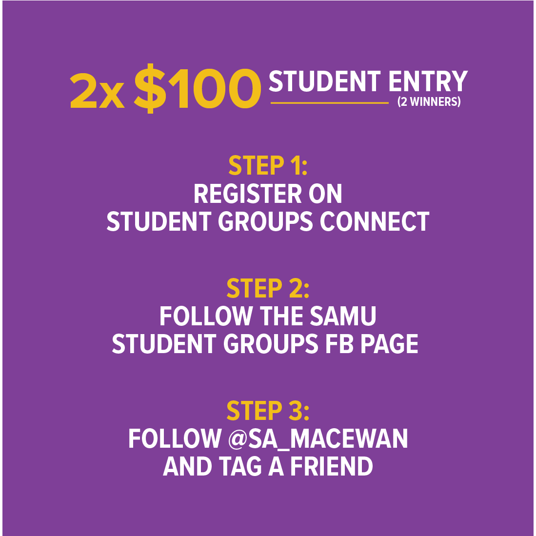 SAMacEwan's tweet image. STUDENT GROUPS CONNECT IS GIVING AWAY $700 IN PRIZES
If you are a current student, Student Group, or interested in starting a new Group, this is your moment. 

Visit samu.ca/sgconnect for more details on how to enter
#studentgroups #studentgroupsconnect #samu #macewanu