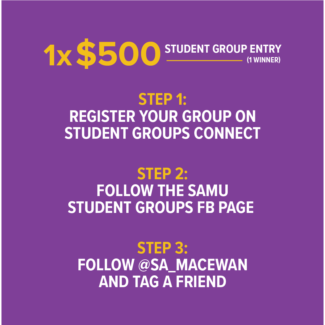 SAMacEwan's tweet image. STUDENT GROUPS CONNECT IS GIVING AWAY $700 IN PRIZES
If you are a current student, Student Group, or interested in starting a new Group, this is your moment. 

Visit samu.ca/sgconnect for more details on how to enter
#studentgroups #studentgroupsconnect #samu #macewanu