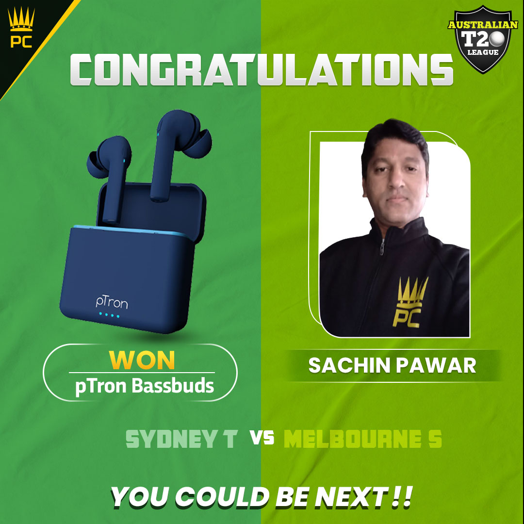 PrimeCaptain1's tweet photo. Heartiest Congratulations to our #Primewinner of the #GadgetContest of #SydneyT vs #MelbourneS.✌️
You Could be next!
Make your team, Join the gadget contest at just Rs.2 & win exciting #gadgets.
https://t.co/hnEHTdQkyb
#PrimeCaptain #Contestalert #BBL11 #BBL2021 #Giveaway https://t.co/8lLzBHWMSb
