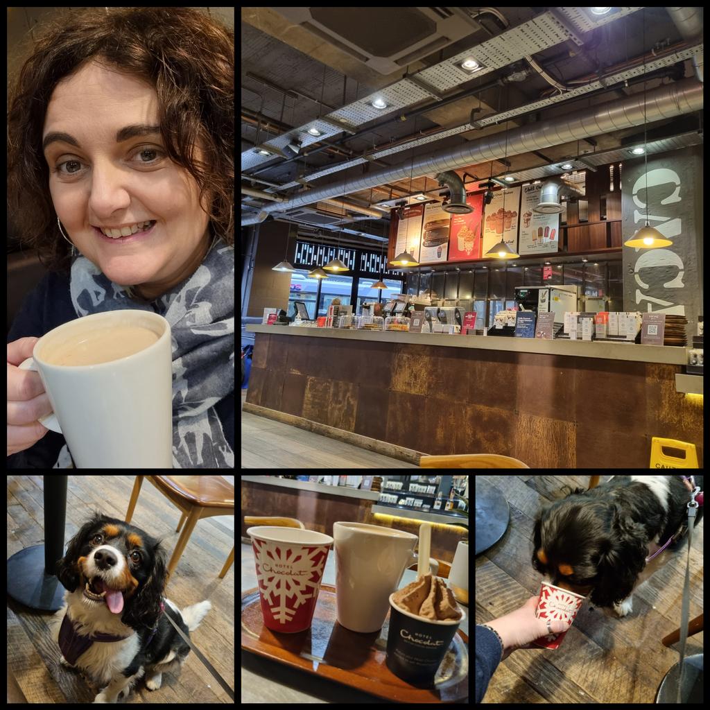 runawaygirl248's tweet photo. @Theocav2019 and I on the next stage of our doggie date together today...stop off at @HotelChocolat in Leeds where theyve done him his oen puppacino 😉
#hsppy #dayoff #hotelchocolat #cavpack https://t.co/STmFswUeM4