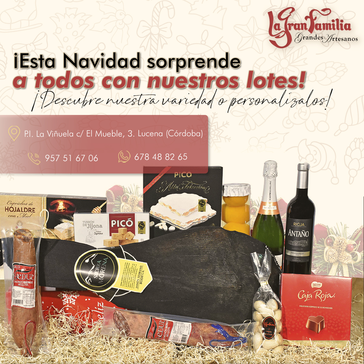 TurronesLGF's tweet image. Aún estás a tiempo de #reservar nuestros #Lotes de #Navidad 🎄 Gran variedad de surtidos #ibéricos, #vino y, por supuesto, nuestro popular y artesanal #turrón 🎉

🌟 ¡RECUERDA! 🌟 Por compras superiores a 300€ ¡Décimo de #Lotería DE #REGALO! ⁣
