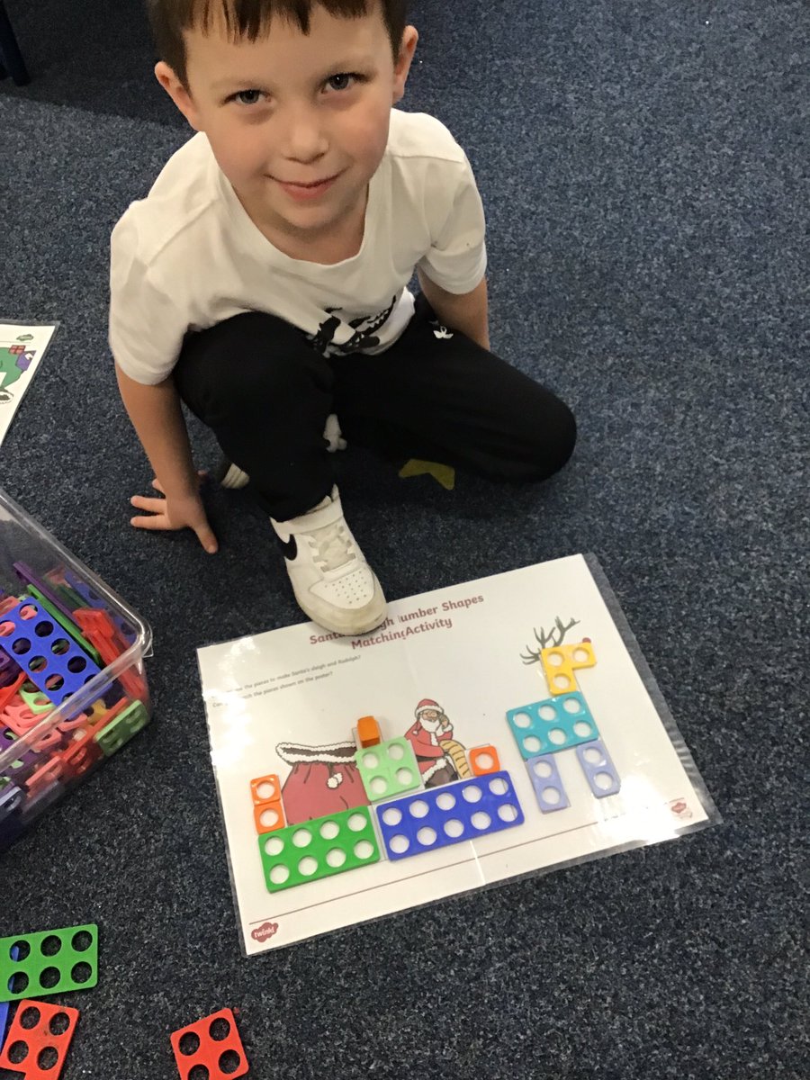 Monkhouse1's tweet photo. The value of the reindeer is 13 and the value of the sleigh is 26! #MHPSReception #Numicon https://t.co/YIEuVhjMmo