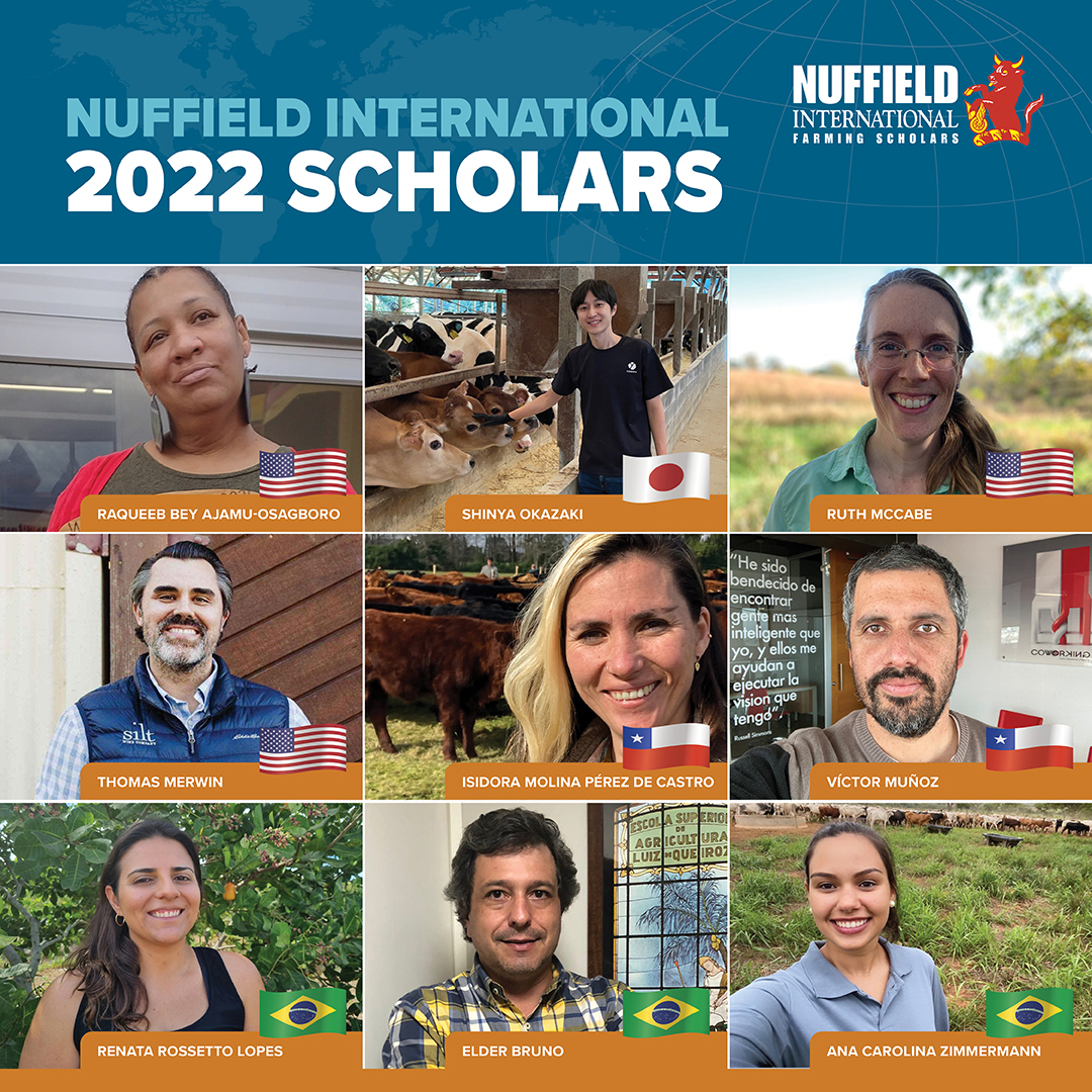 NuffieldInt's tweet photo. We are delighted to announce the 2022 Nuffield International Scholars, from the USA, Chile, Japan and Brazil. Find out more here - https://t.co/cmN1doN0Kk #nuffieldag #agriculture #scholarships https://t.co/JHVSskvZPv
