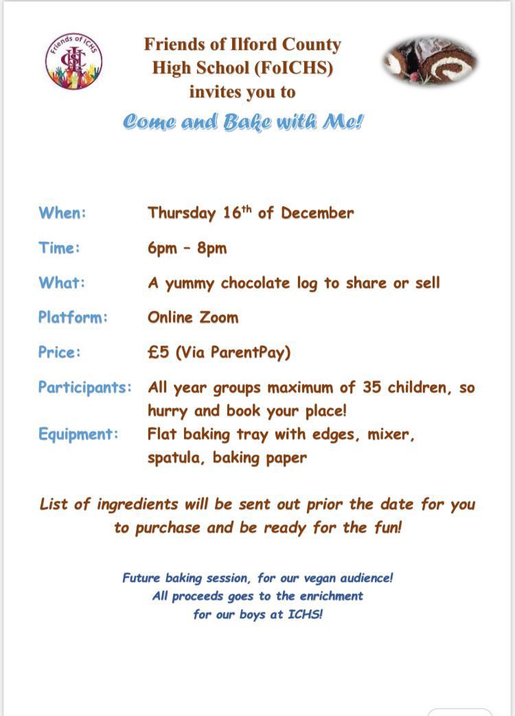 Unleash your inner chef!

Sign up for the 1st of our NEW, exciting online cooking fundraising events for the  boys. Learn how to make a festive chocolate log to impress all the family. 

Places still available. #ChristmasBakeOff #ComeBakeWithMe