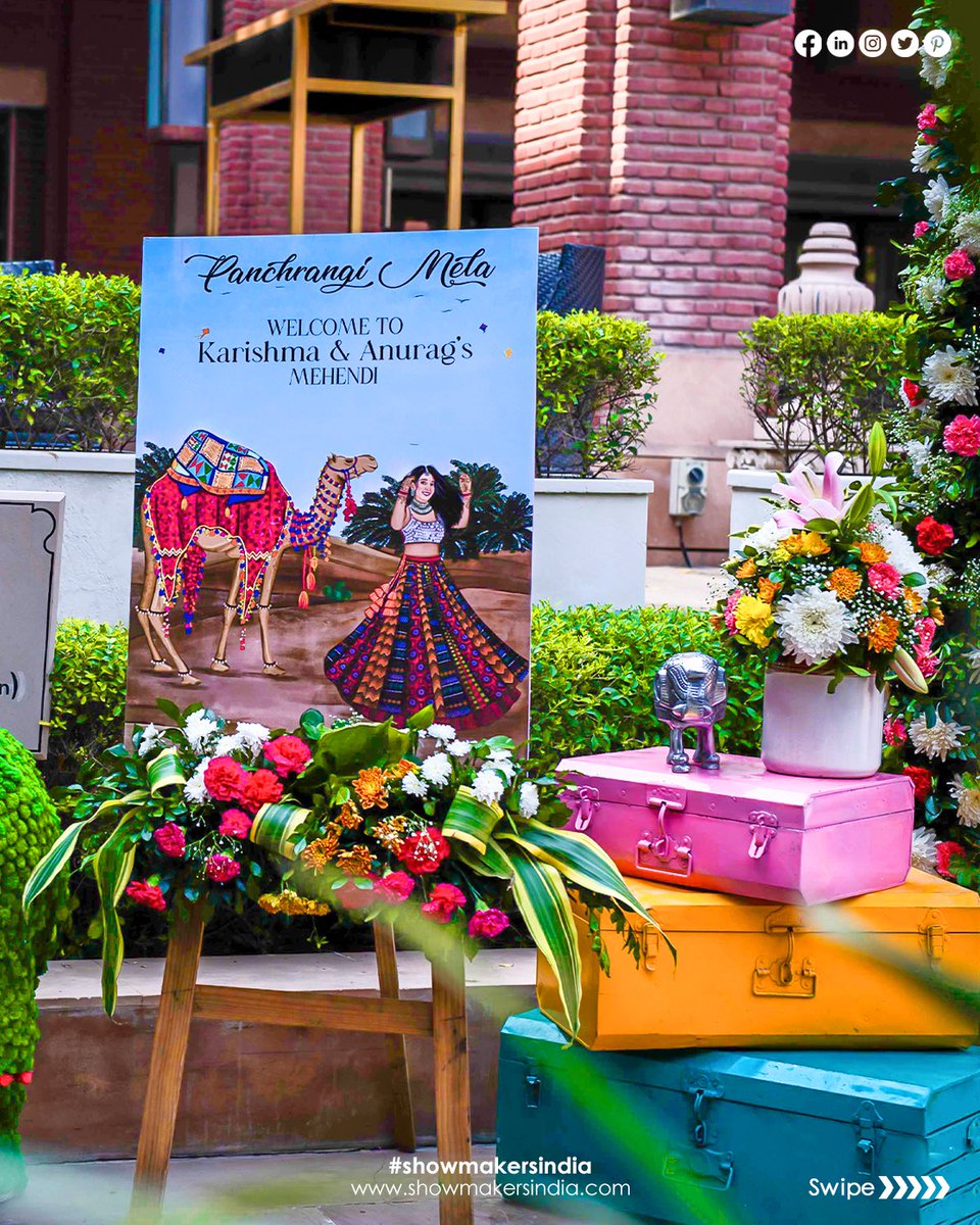vikrant3232's tweet photo. You can't miss out on this beautiful and colorful shot of Karishma &amp; Anurag's Mehendi. We love how vibrant and happy this function feels. Oh, and doesn't this floral setup look stunning?

B&amp;G || @karishmabathijaa &amp; @anuragdangi20
PC || @dipak_studios
VENUE || @ITCRajputana https://t.co/Z0n3gqRN6j