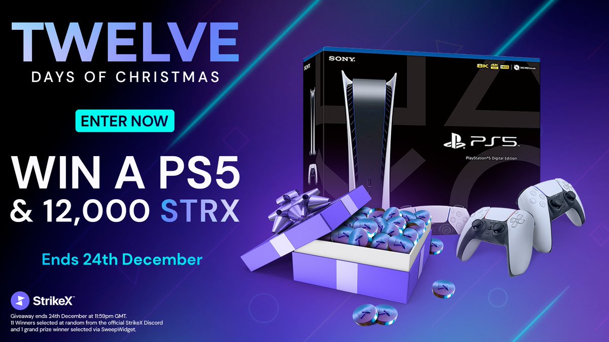 12 DAYS OF CHRISTMAS GIVEAWAY STARTS NOW!🔥

✅Join official StrikeX Discord
✅Follow link to earn entries into the grand prize draw

11 Winners selected at random from Discord  (1 each day)

1 Grand prize winner selected via SweepWidget
sweepwidget.com/view/43869-moc…

GOOD LUCK!🤞🏼