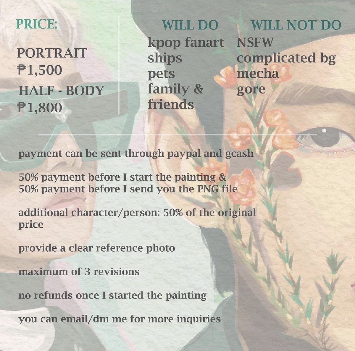 _cailart's tweet photo. ‼️ COMMISSIONS: OPEN ‼️

i will be opening 5 slots this december bc your bestie is broke and i really really need to save up some money pls help me spread this tweet by rting and resharing thank you so much u can visit my account on ig (@/cailart) for more samples 💜 https://t.co/Mz9dF1kI81