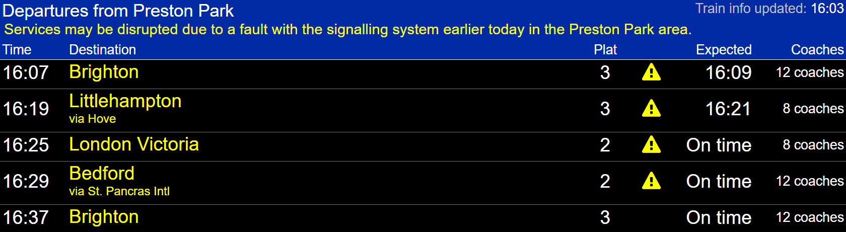 thameslink on twitter services running through preston park are no longer affected twitter