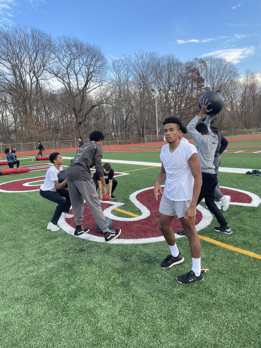 The athletes love Murph Fridays! Coach Murphy is great at getting the team off the track every so often and creating strength training circuits.