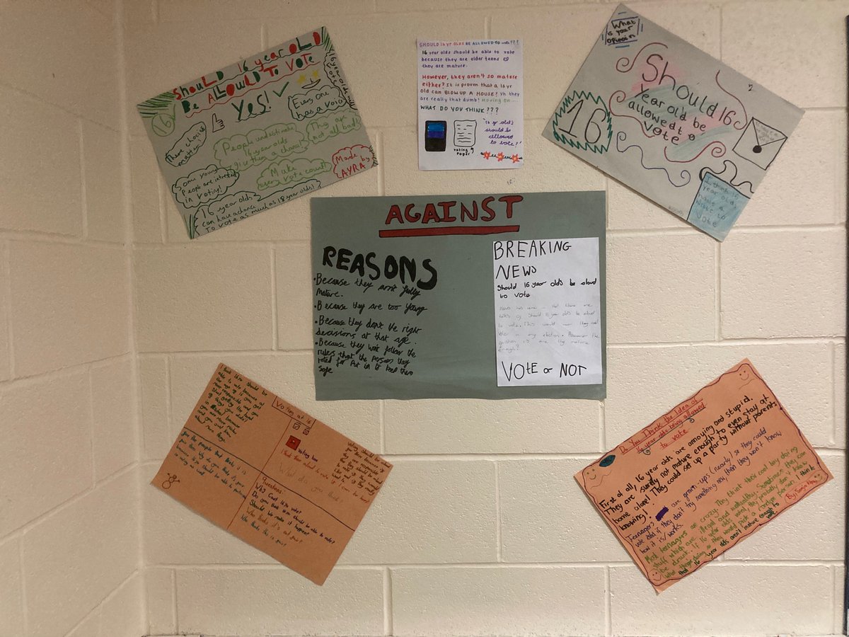 deferrersethics's tweet photo. Year 7’s amazing display on voting rights for Citizenship (plus littering)! https://t.co/zkUE0Obo3G
