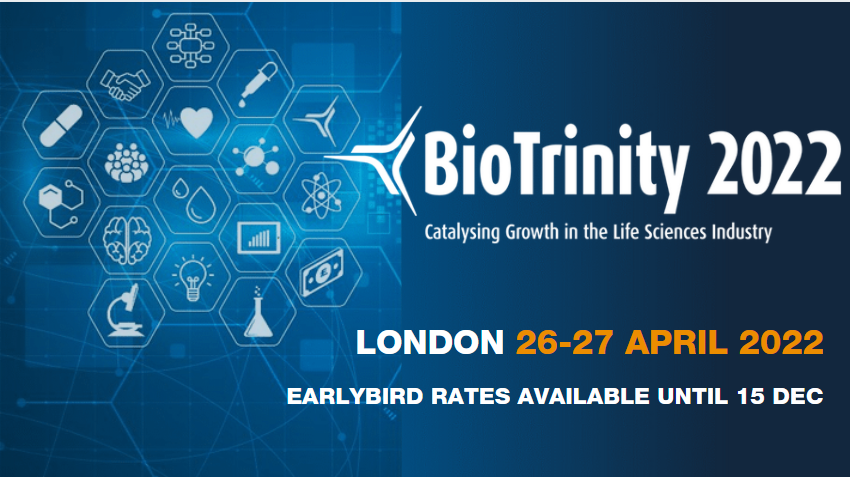 With the New Year just around the corner, we’re looking forward to @BioTrinity 2022! We hope to see many of you there in London, 26-27 April. You can still book an earlybird pass before rates rise on 15 Dec via <a href="/OBN_UK/">OBN_UK</a>’s website: bit.ly/3rK5cMS
