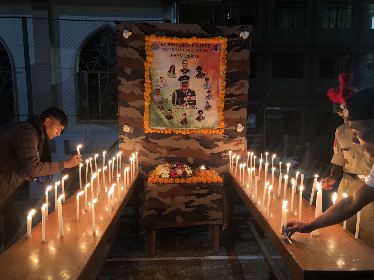 jobysdb's tweet photo. A Moment of Prayer and Tribute to our Brave-hearts by NCC Unit of St Anthonys College @SAC_SHILLONG @HQ_DG_NCC @isawanda_laloo @CMO_Meghalaya @ShillongTimesIn https://t.co/UkFz1CnE1y