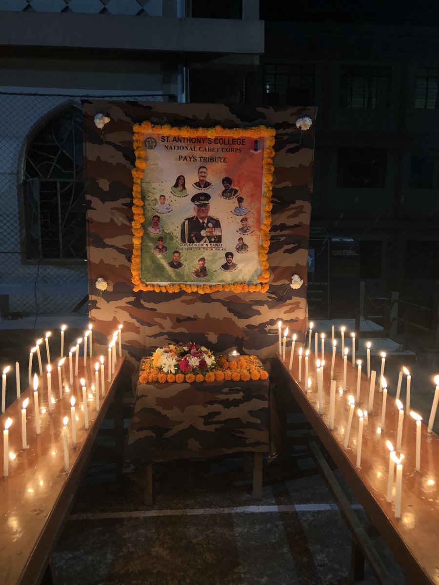 jobysdb's tweet photo. A Moment of Prayer and Tribute to our Brave-hearts by NCC Unit of St Anthonys College @SAC_SHILLONG @HQ_DG_NCC @isawanda_laloo @CMO_Meghalaya @ShillongTimesIn https://t.co/UkFz1CnE1y