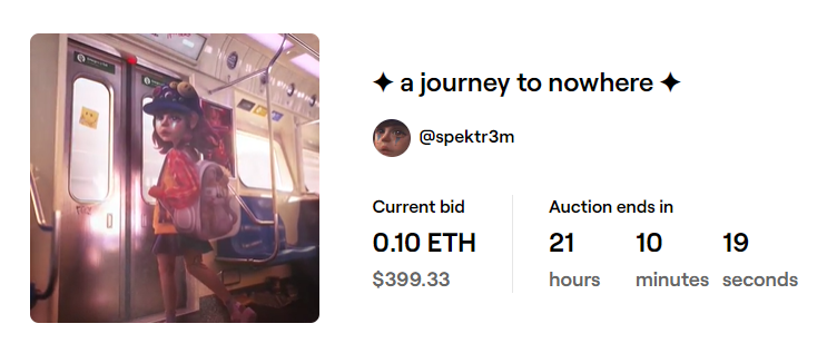 spektr3m's tweet photo. Wait WHAT??? Just got a bid from @mimrezaanisi on our first piece ever! Thank you so much! Words are not enough to express how grateful I am. ❤️🎉🥳 https://t.co/LyC4fuJQY9