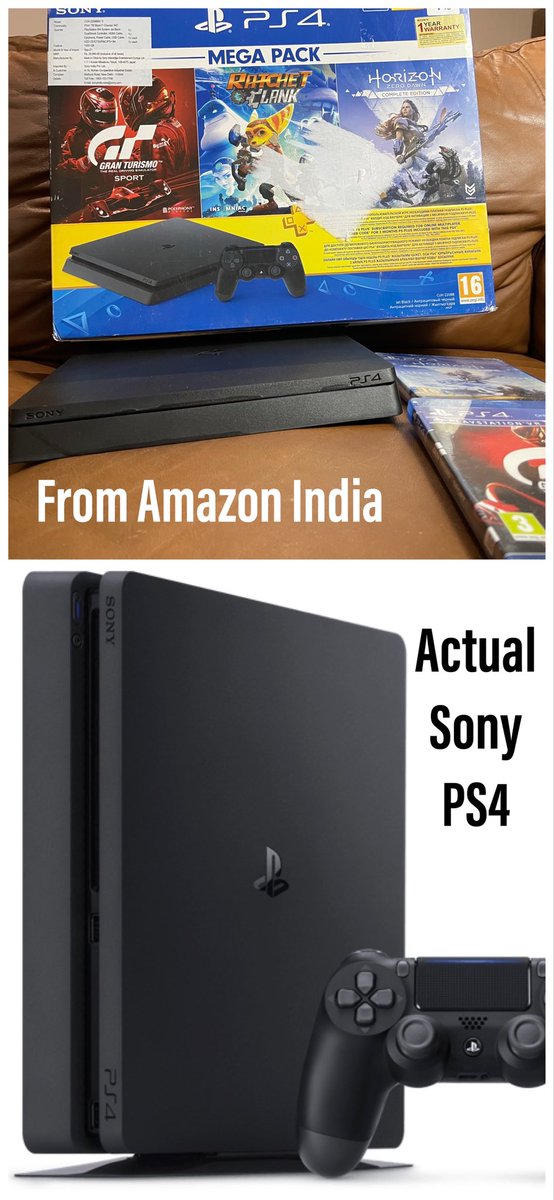 divtweets's tweet photo. Dear Amazon, bought a PS4 when vacationing in india. It’s a fake, along with empty game cases. Customer service says 5+ days of investigation before anything can be done. Disappointed. Where do we go from here? @amazonIN @AmitAgarwal @amazon @ajassy https://t.co/BLzo5zduMM
