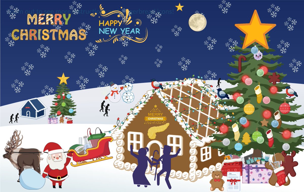 Enjoyed creating this illustration. Happy holidays everyone🍾. Stay safe 🎄🧑‍🎄 <a href="/BioRender/">BioRender</a> #GingerbreadHouse #BioGingerbread