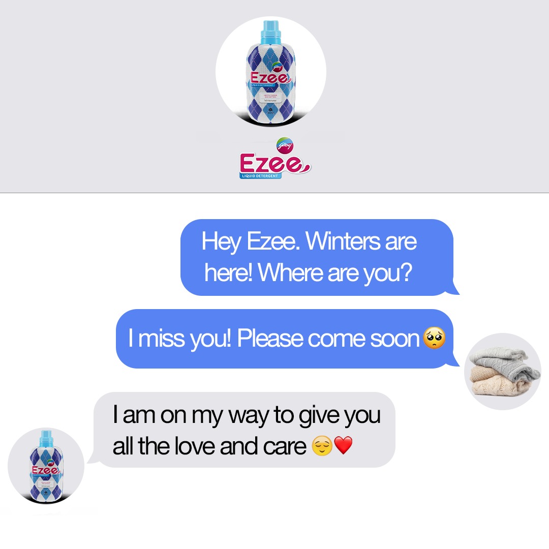 Get ready to pamper your woollens this winter with #GodrejEzee ❤️

#EzeeAurWoollensKiLoveStory #EzeeWinterWear #LiquidDetergent #Winters