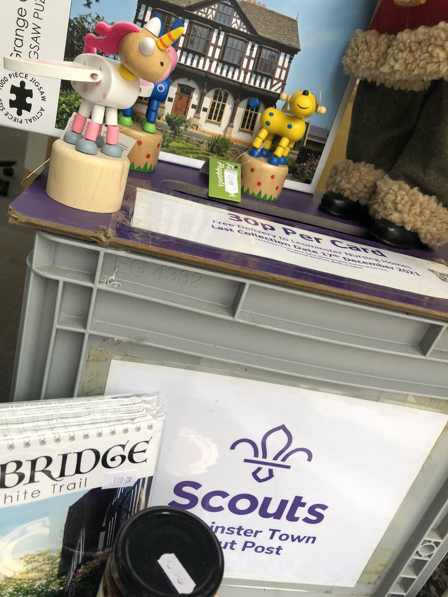 I have a special helper sorting out the #Leominster #scouts #post he is very experienced with certain deliveries. #HoHoHo #herefordhour