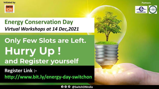 Renowned #Environmentalists and #energy experts are going to share important and useful insights regarding energy conservation.
So what are you waiting for , register now! Only few slots are left ! 14th Dec 4 pm onwards 
For registration -  bit.ly/energy-day-swi…
#renewalenergy