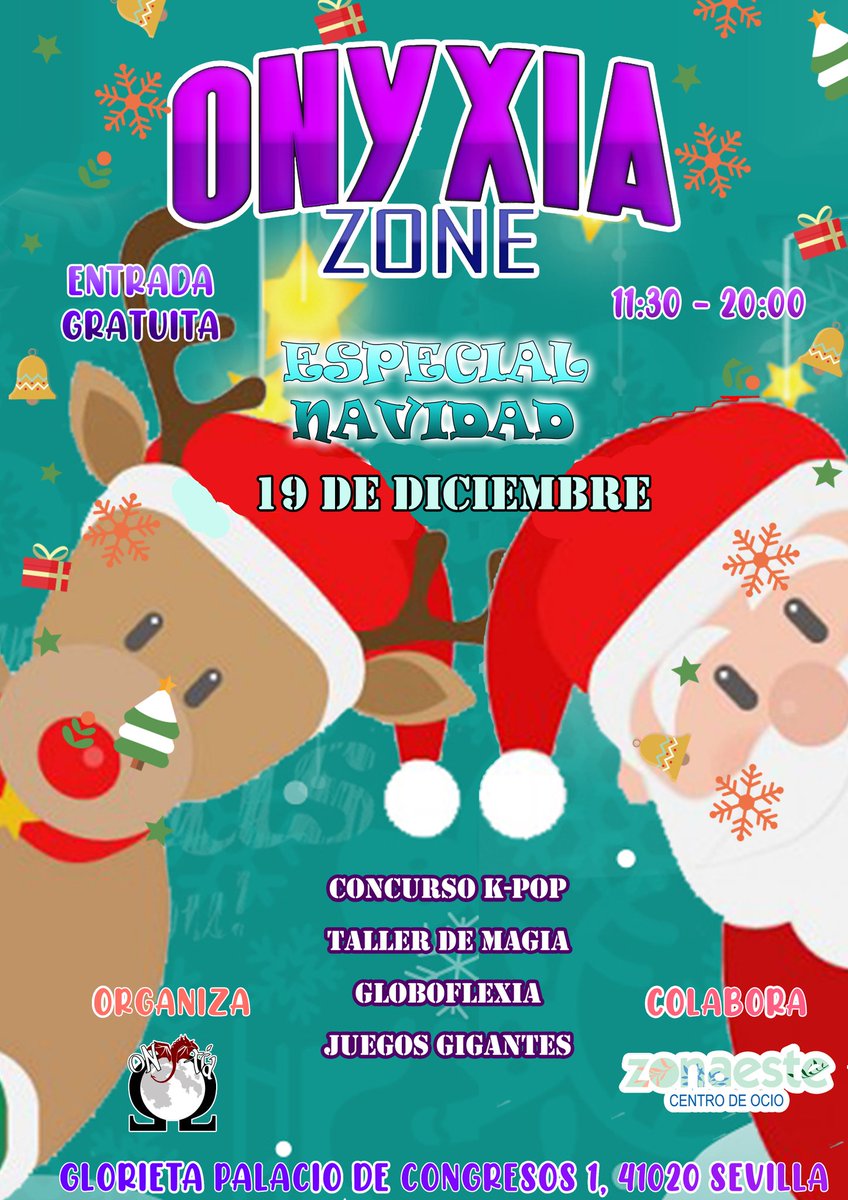 AsoOnyxia's tweet photo. Este domingo tendremos nuestra #onyxiazone especial Navidad 😍❄.
.
Estaremos en el centro comercial Zona Este, con actividades, talleres y juegos!! Os esperamos preciosos!! .
.
Último evento del año 🥺 adiós 2021 y bienvenido 2022 😎. https://t.co/6bKvLn18Ld