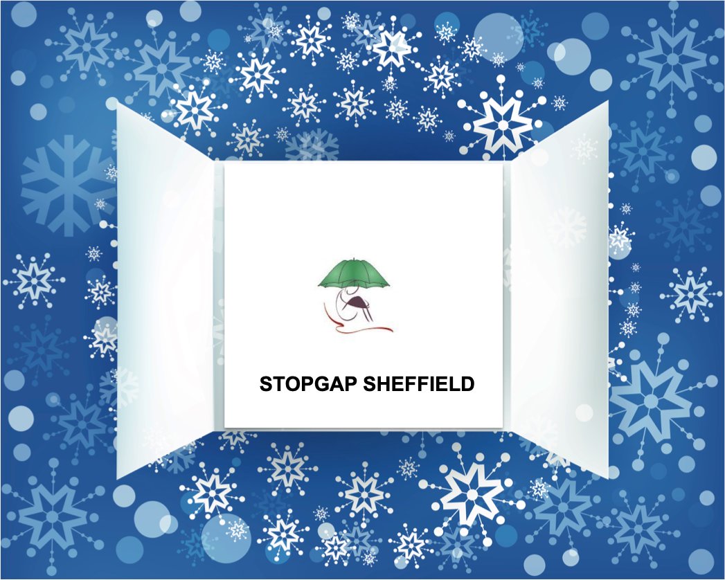 charity_advent's tweet photo. It's Day 19 of the Sheffield Charity Advent Calendar and our charity of the day is: Stopgap Sheffield - @StopGapSheffie1! Visit our JustGiving page to make a single donation which will be split equally between 24 Sheffield charities: https://t.co/CHBDMrTLOW #sheffieldissuper https://t.co/DGrnnX385t