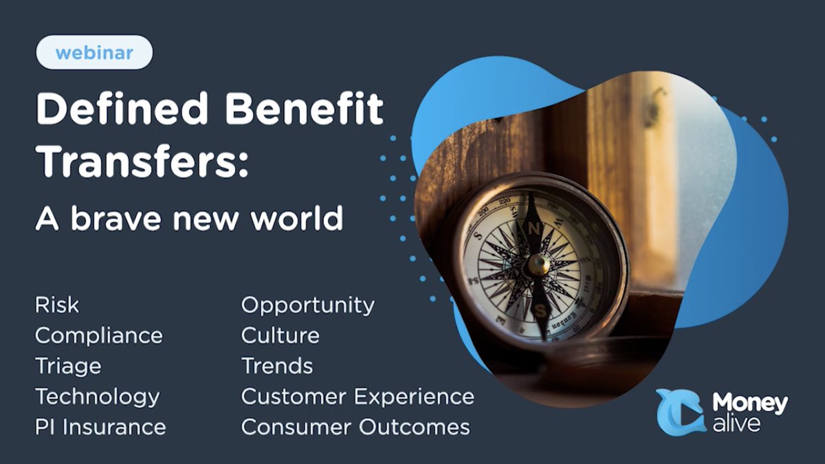 MoneyAliveLtd's tweet photo. Join us tomorrow at 9:30am for a 45 minute webinar on the changing landscape of Defined Benefit Transfers - CEO Andy Kirby will be delving into the market and regulatory conditions that have brought about changes in the last couple of years: https://t.co/NfsWeBIhZP
#ifa #fintech https://t.co/Fqka6PMkC1