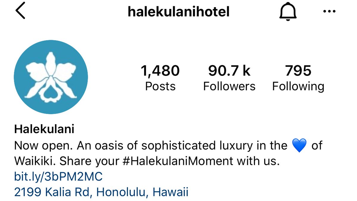 Jas_97671's tweet photo. Halekulani hotel followed j-hope on Instagram after j-hope posted a photo there. He’s also the only member they are following.

#jhope #제이홉 @BTS_twt https://t.co/iJieFbMh6U