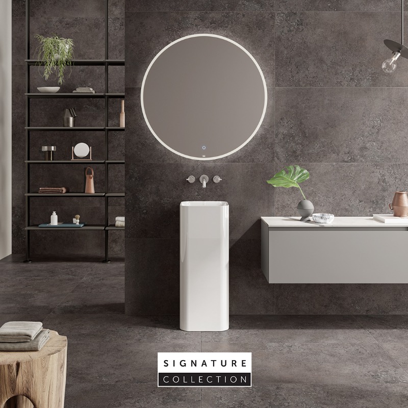 rakceramics's tweet photo. With its quintessentially urban style, Evo Concrete from our Signature Collection fully brings to life the industrial effect of concrete while maintaining a warm look thanks to its authentic detailing.
#RAKCeramics #CementEffect #IndustrialStyle #UrbanInteriors #BathroomDesign