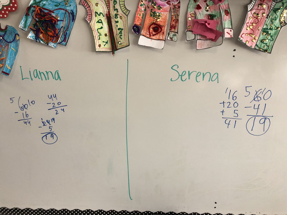 lkerley512's tweet photo. Students solving the same problem, two different ways! @rches_pirates @BurkeCoSchools #christmasmath https://t.co/mPS4GUc5jV