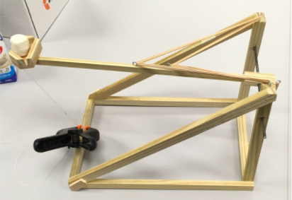 AWHS_IndTech's tweet photo. Noah R &amp; Caleb F were the best with 13 points each hitting the bullseye once. Devin followed with 11 points hitting the bullseye once as well. Noah's machine Pictured here, with Caleb's and Devin's next #STEM #Engineering https://t.co/b5MnPcI9DC