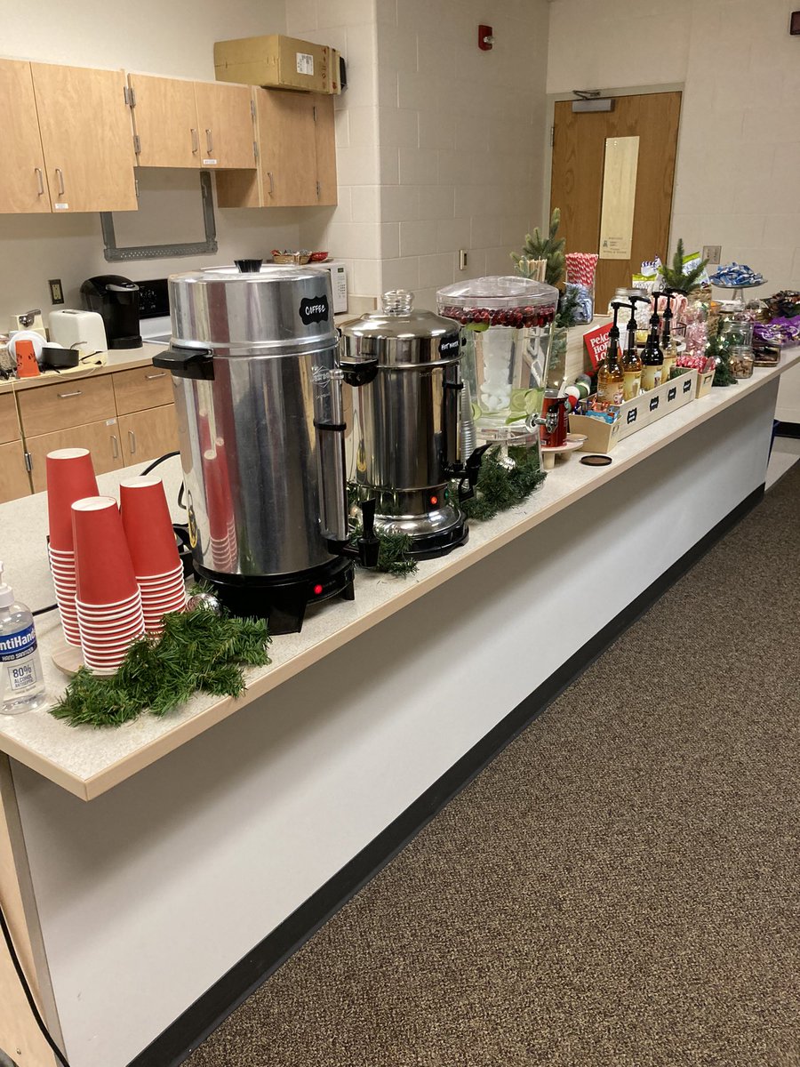 Big Thank You to a parent group that provided morning drinks/snacks for our staff today. Great way to start the last week in school for 2021!! #WhitehallVikings
