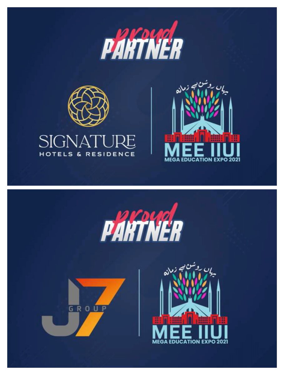 JamiatIIUI's tweet photo. Our Proud Partners For Mega Education Expo 2021 (Season 6)

Signature Hotel and Residence 
J7 Group 

#MegaEducationExpo #Expo #Education #IIUI #Season6 #seasonsix #MEEIIUI #partner #sponser https://t.co/ReuivNLrDl