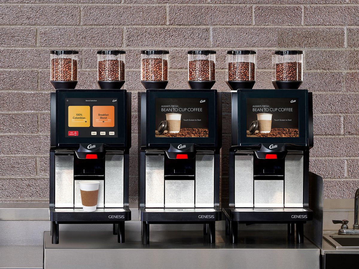 The Curtis Genesis provides a simple and profitable solution that guarantees the freshest cup of coffee any time of day. #freshcoffee #qualitycoffee #beantocup #Curtis #wilburcurtisco