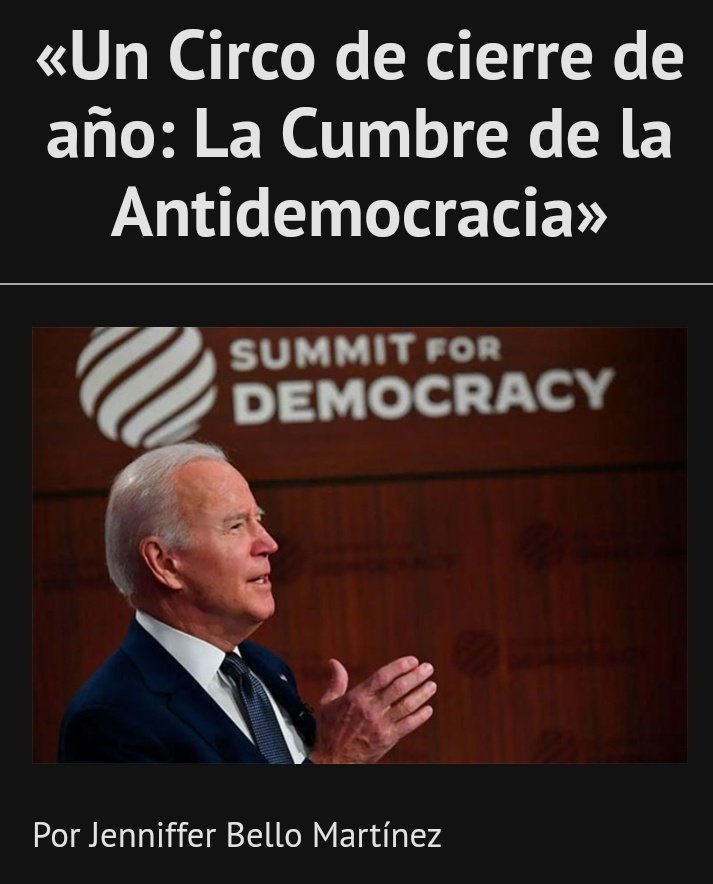 BufaSubversiva's tweet photo. ✍️ La Cumbre de la “Democracia”, ha sido una errónea elección de la administración Biden para cerrar el año 2021...

Para leer más sobre este tema, consulta nuestro sitio 👇

https://t.co/ENu98zeylL https://t.co/2NhNokAX2Z