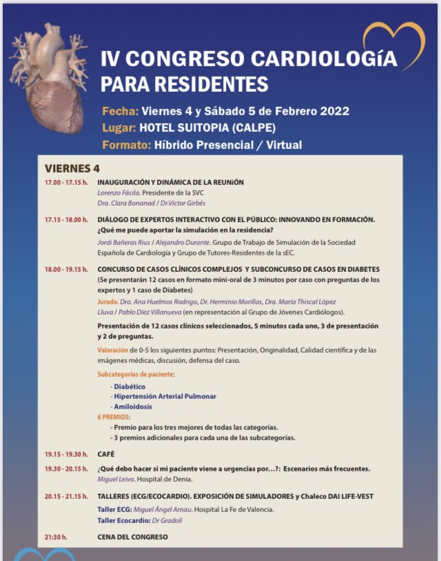 BonanadClara's tweet photo. Congreso de Residentes de la CV Viernes 4-Sábado 5 en Calpe! Mandad vuestros casos! https://t.co/KXmgl2Iv55